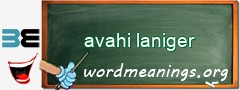 WordMeaning blackboard for avahi laniger